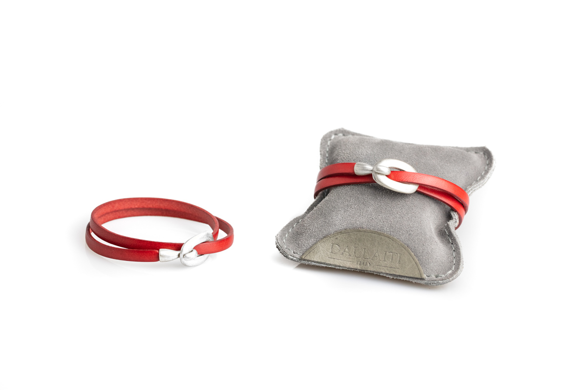 Wholesale BC97 Red Leather bracelet double wraparound with metal hook