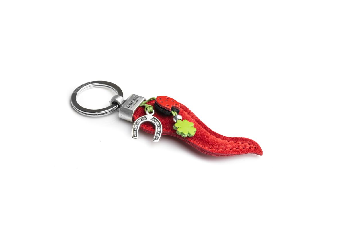 PCA158 Goodluck Charm keyring in suede