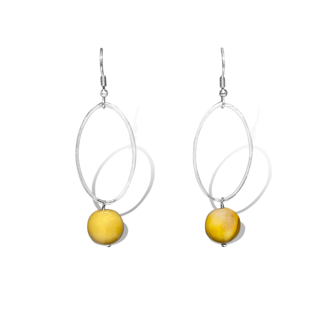 La Pierre Mustard Mookaite Earrings