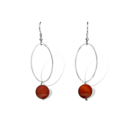 La Pierre Red Mookaite Earrings