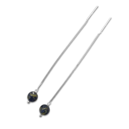 La Stele Lapis Thread Earrings