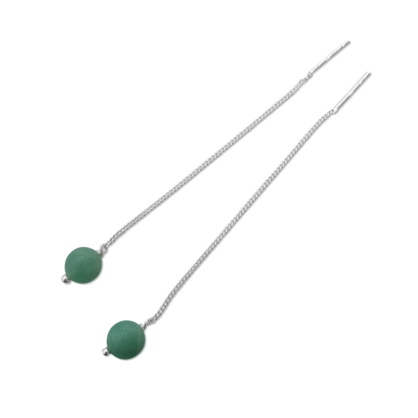 La Stele Amazonite Thread Earrings