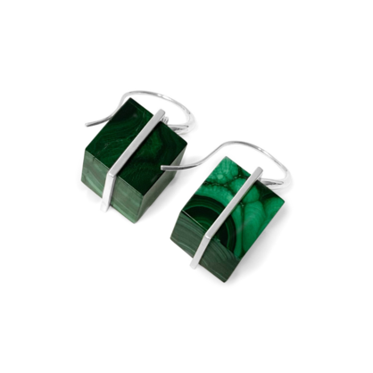 La Stele Malachite Large Earrings