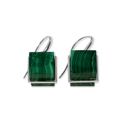 La Stele Malachite Large Earrings