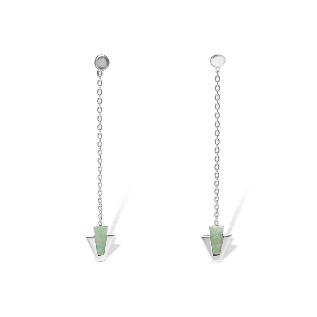 La Stele Amazonite Arrow Earrings