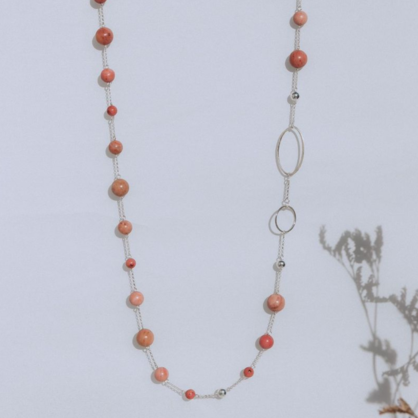 La Pierre Rhodochrosite Long Necklace