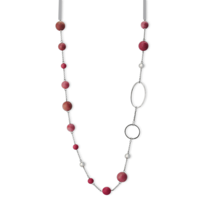 La Pierre Rhodochrosite Long Necklace