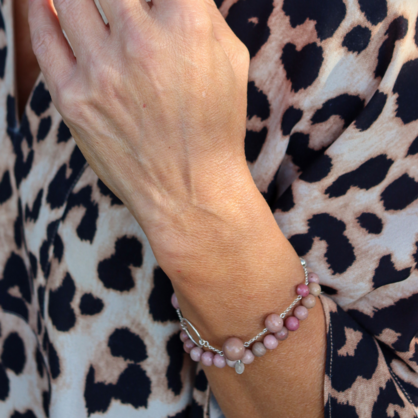 La Pierre Rhodochrosite Stretchy Bracelet