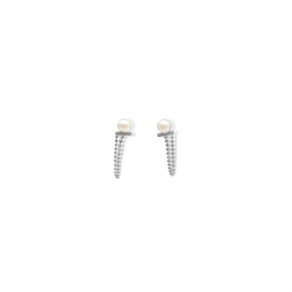 Silver Perle Petite Pearl Chain Studs