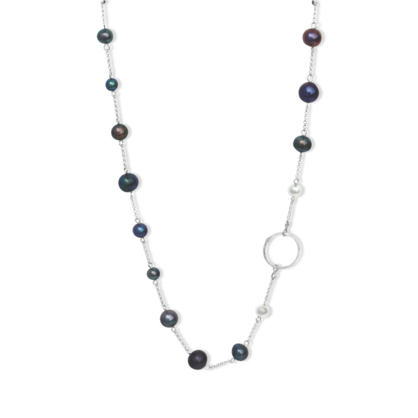 La Pierre Black Fresh Water Pearl Short Necklace