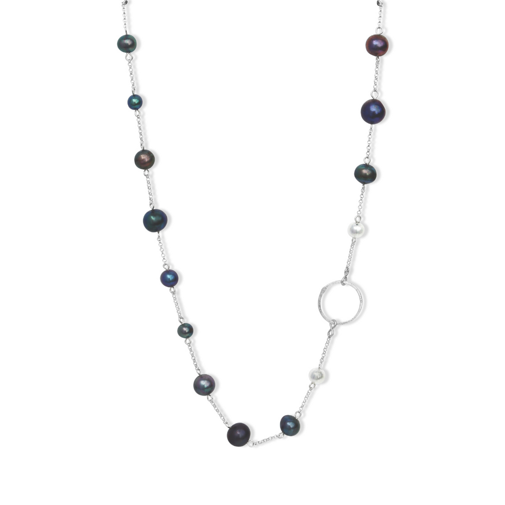 La Pierre Black Fresh Water Pearl Short Necklace