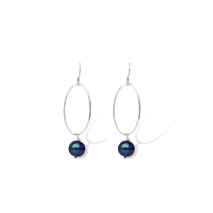La Pierre Black Fresh Water Pearl Earrings