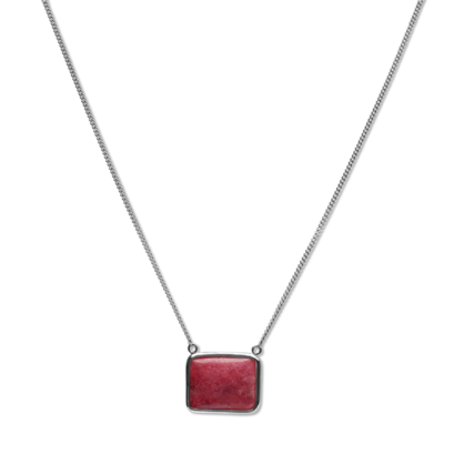 La Stele Rhodochrosite Square Necklace