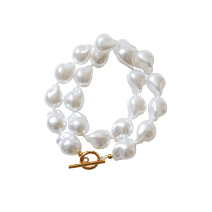 Steel Me Baroque Pearl & Yellow Gold Necklace