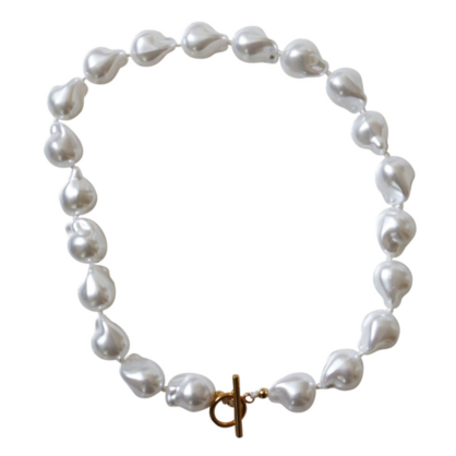 Steel Me Baroque Pearl & Yellow Gold Necklace
