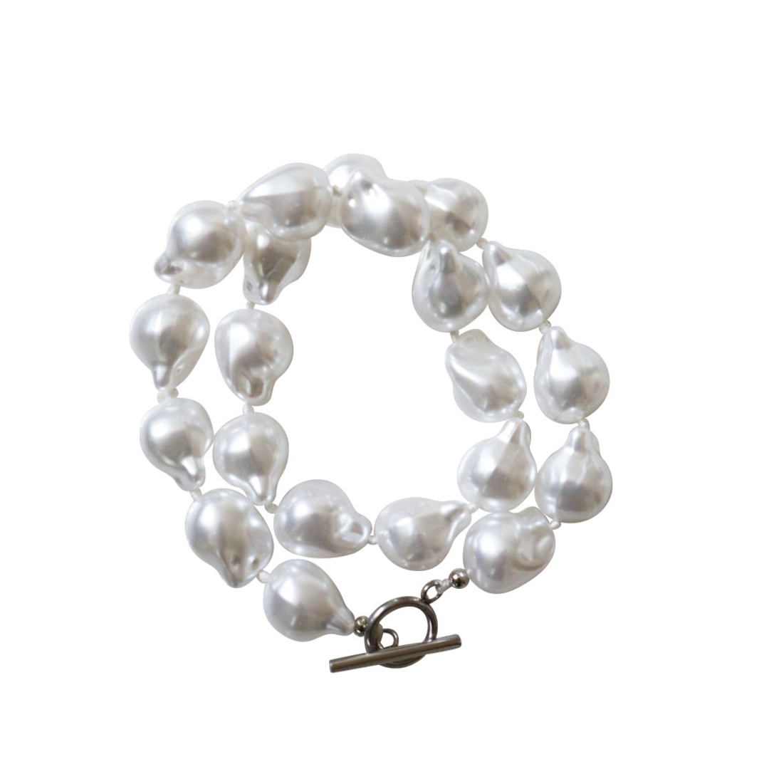 Steel Me Baroque Pearl & Silver Necklace