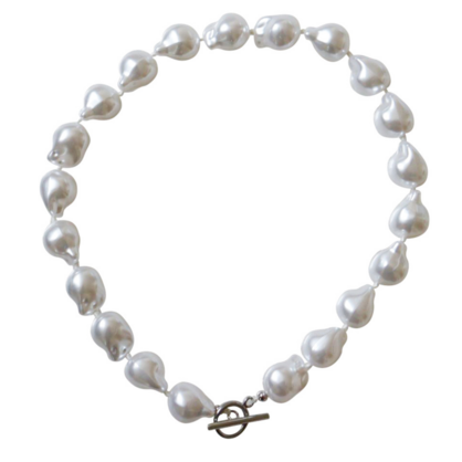 Steel Me Baroque Pearl & Silver Necklace