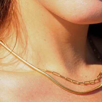 Steel Me Yellow Gold Snake Chain