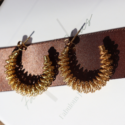 Steel Me Yellow Gold Ziggy Earrings