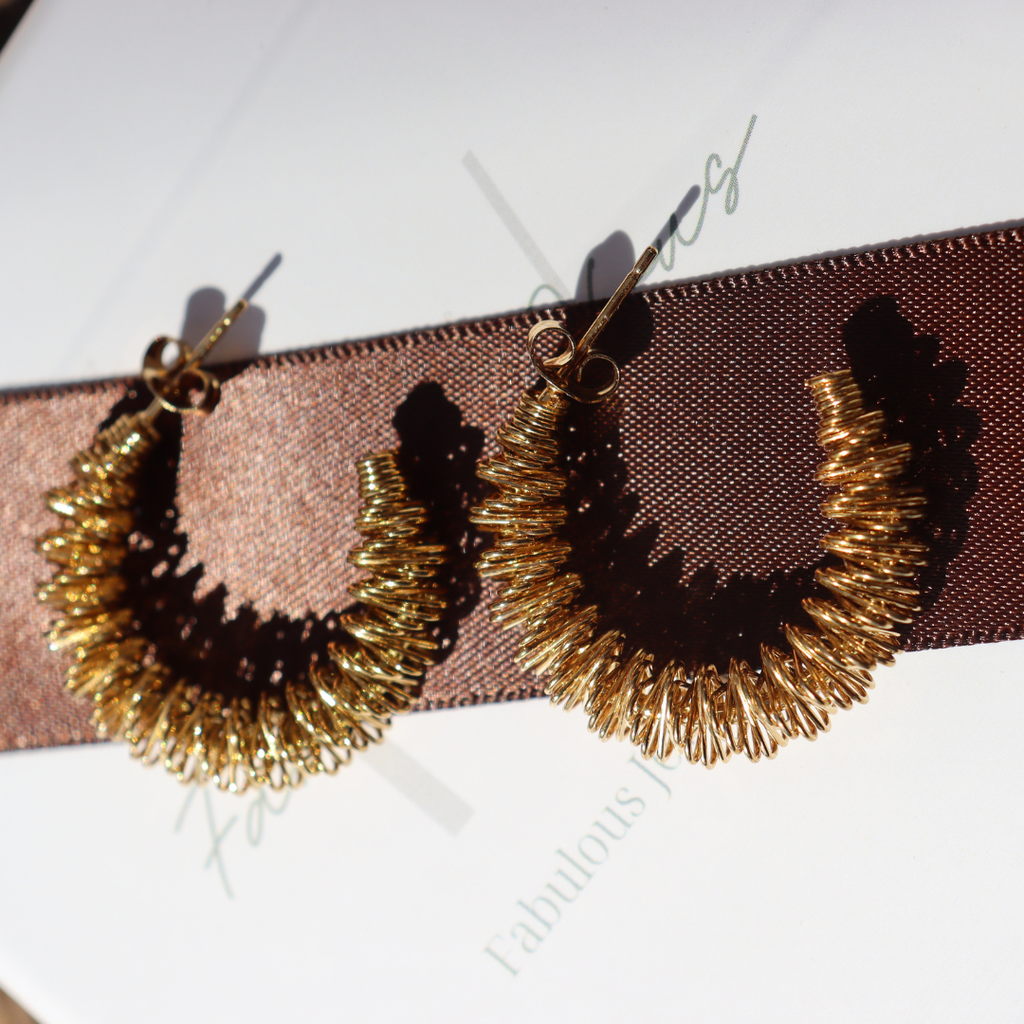 Steel Me Yellow Gold Ziggy Earrings