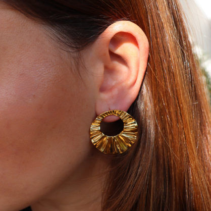 Steel Me Yellow Gold Petra Earrings