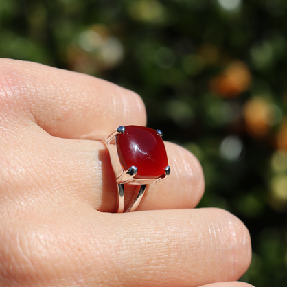 La Stele Carnelian Square Ring