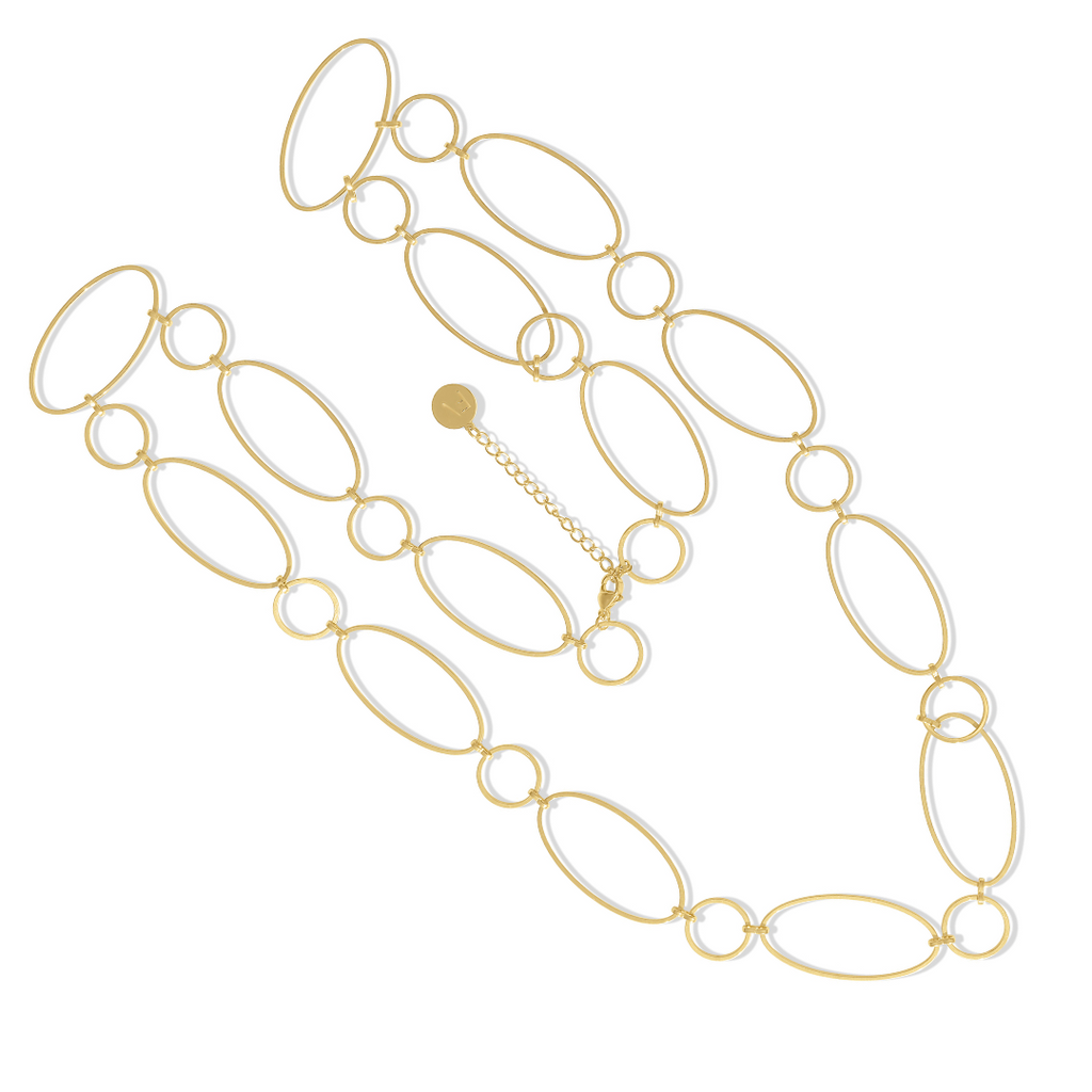 Steel Me Yellow Gold Super Link Long Necklace