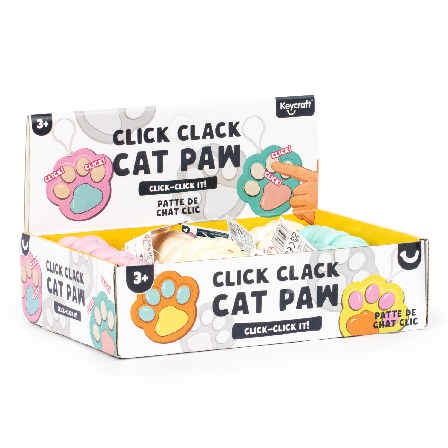 Keycraft - Click Clack Cat Paw Fidget Keyring