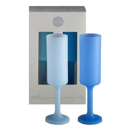Sky + Kingfisher | Seff |  Silicone Unbreakable Champagne Flutes