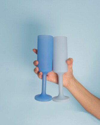 Sky + Kingfisher | Seff |  Silicone Unbreakable Champagne Flutes