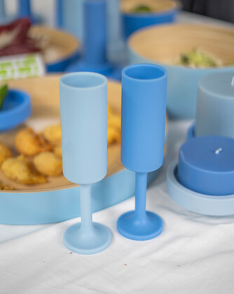 Sky + Kingfisher | Seff |  Silicone Unbreakable Champagne Flutes
