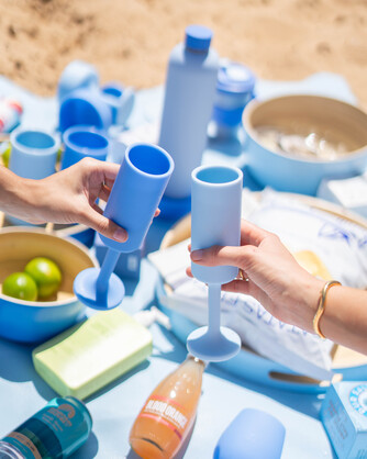 Sky + Kingfisher | Seff |  Silicone Unbreakable Champagne Flutes