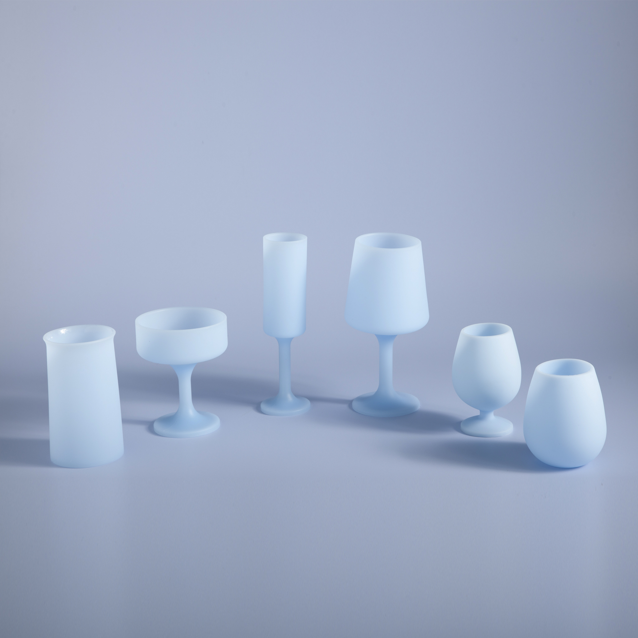 Sky + Kingfisher | Seff |  Silicone Unbreakable Champagne Flutes