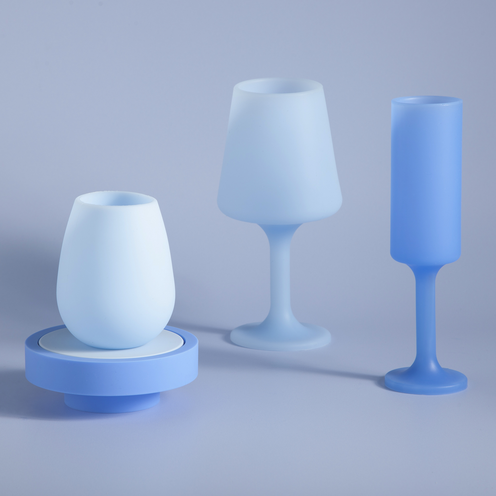 Sky + Kingfisher | Seff |  Silicone Unbreakable Champagne Flutes
