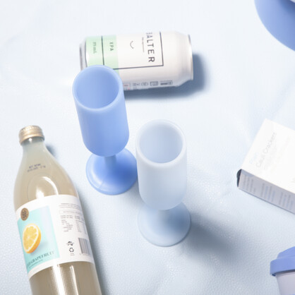 Sky + Kingfisher | Seff |  Silicone Unbreakable Champagne Flutes