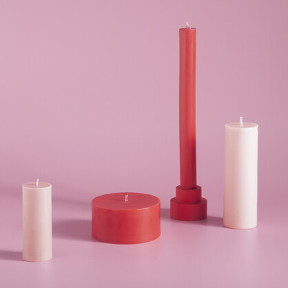 cherry + blush | escc dinner candle | soy-blend unscented candles
