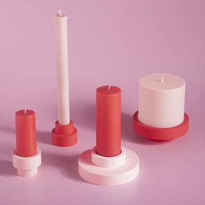 cherry + blush | escc dinner candle | soy-blend unscented candles