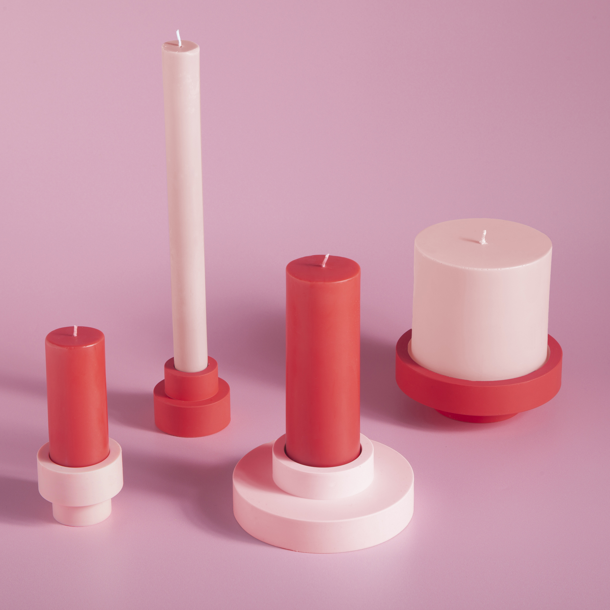 cherry + blush | escc dinner candle | soy-blend unscented candles