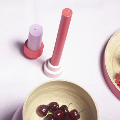 cherry + blush | escc dinner candle | soy-blend unscented candles