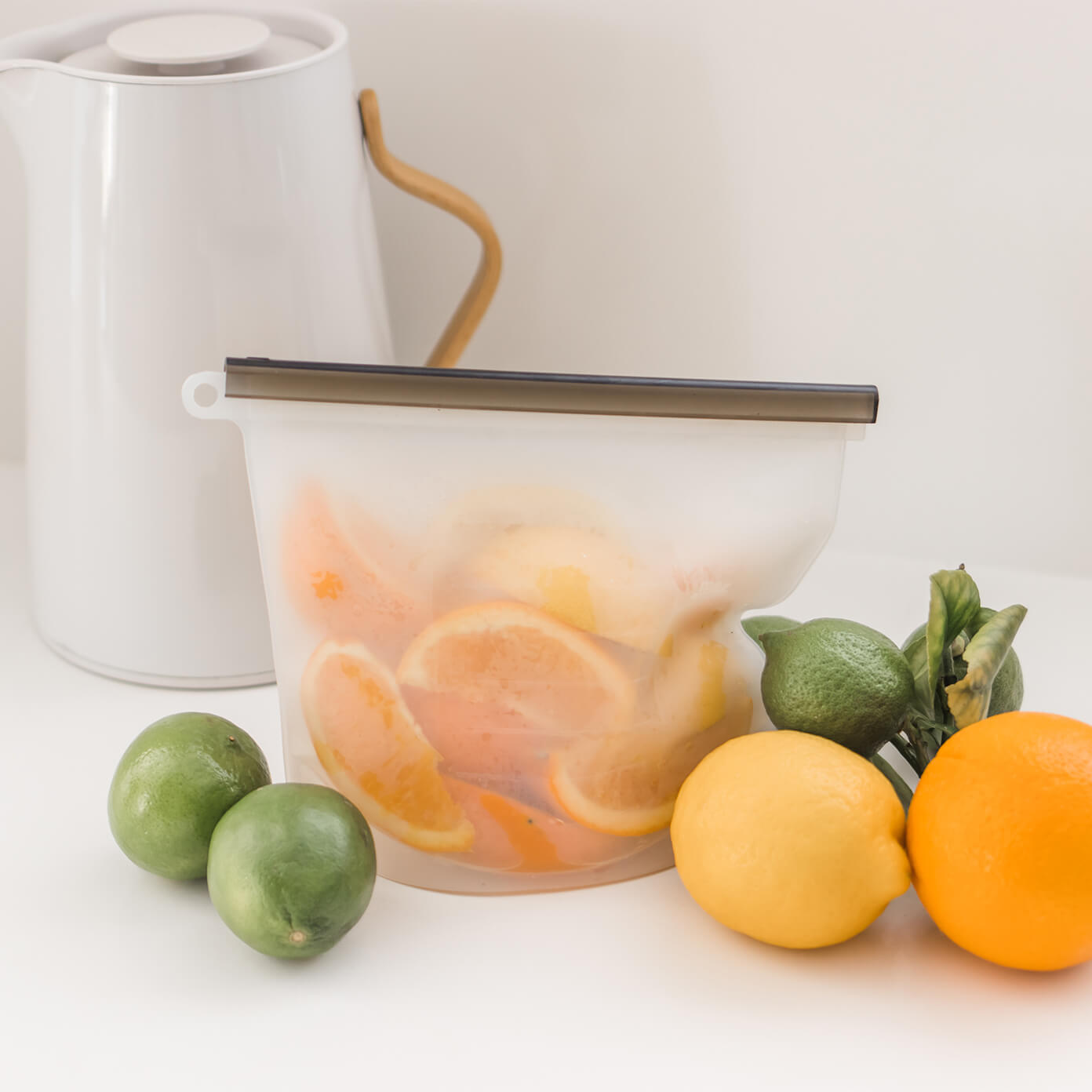 Large Reusable Food Grade Silicone Zip Lock Food Pouches - 1500mL - 21cms x 28cms