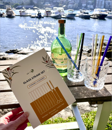 Reusable Glass Drinking Straws – 8 Pack