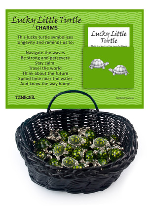 Basket Of Lucky Turtle Charms 24pcs