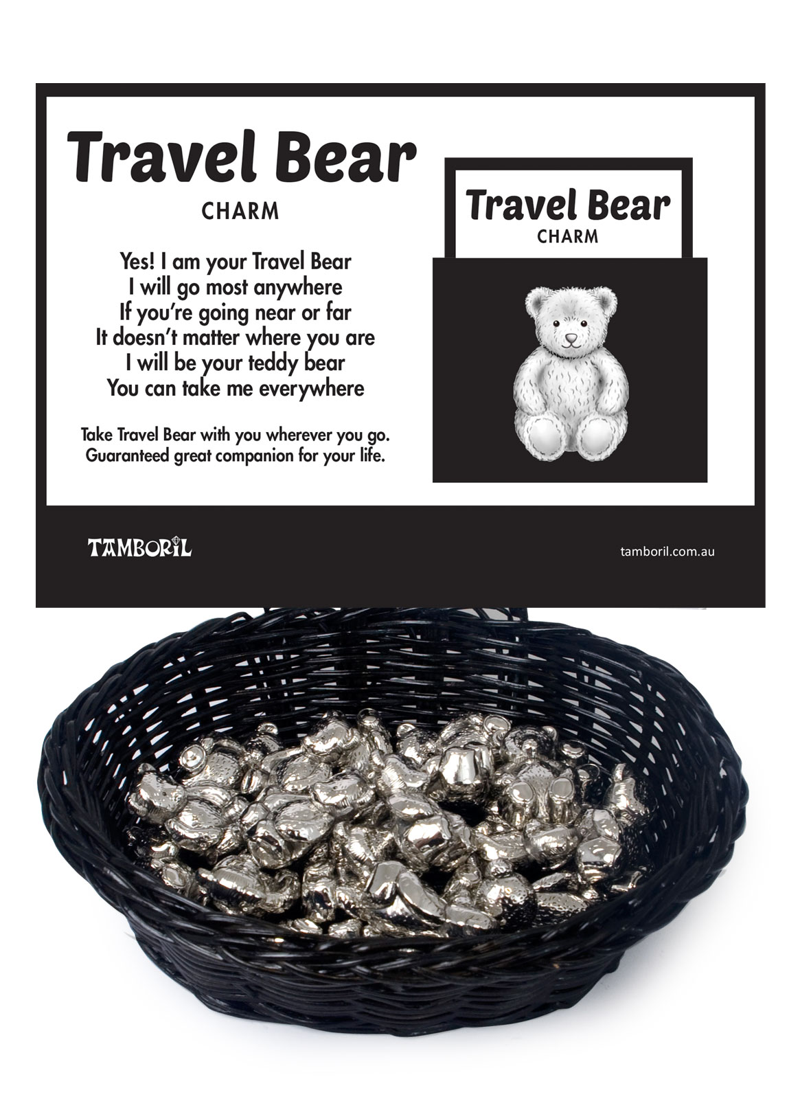 Basket Very Cute Lucky Travel Bear 36pcs