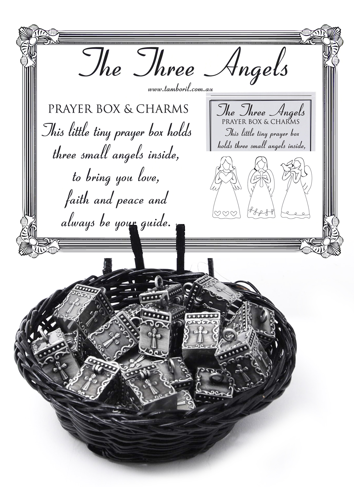 Basket Prayer Angel Box 24pc