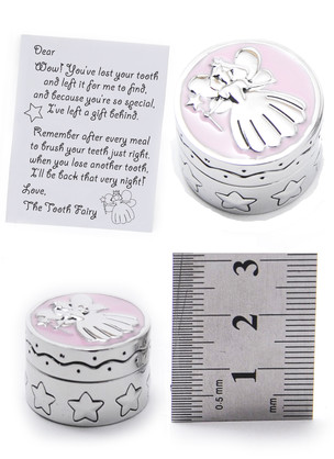 Metal Tooth Fairy Box Pink keepsake baby gift