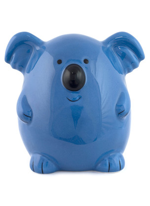 Koala Money Box Blue Bank Ceramic Figurine Great Gift For Kids Savings