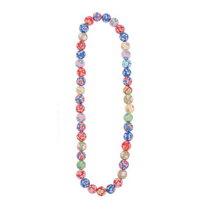 Bead string necklace resin floral beads elasticated Fimo large Beads 53075