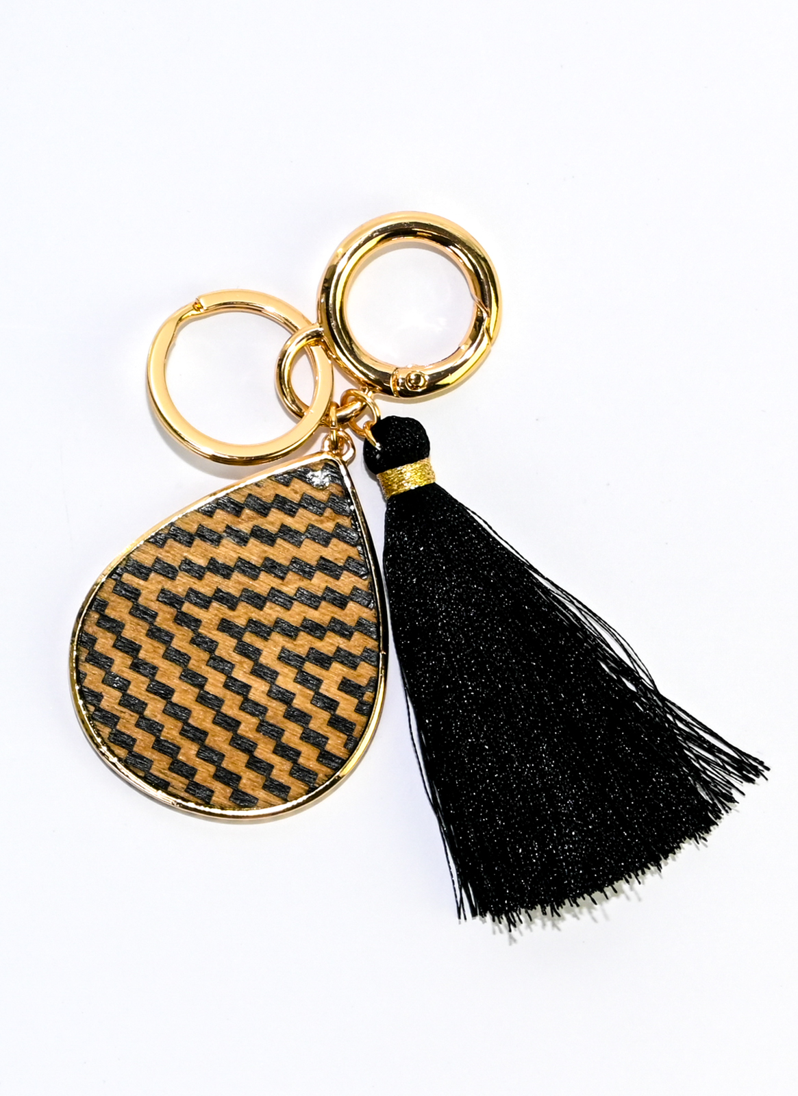 Water Drop Key Bag Charm Dark Fine Hatch