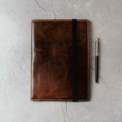 Oxford Leather Moleskin Journal, Coffee