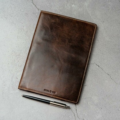 Oxford Leather Moleskin Journal, Coffee